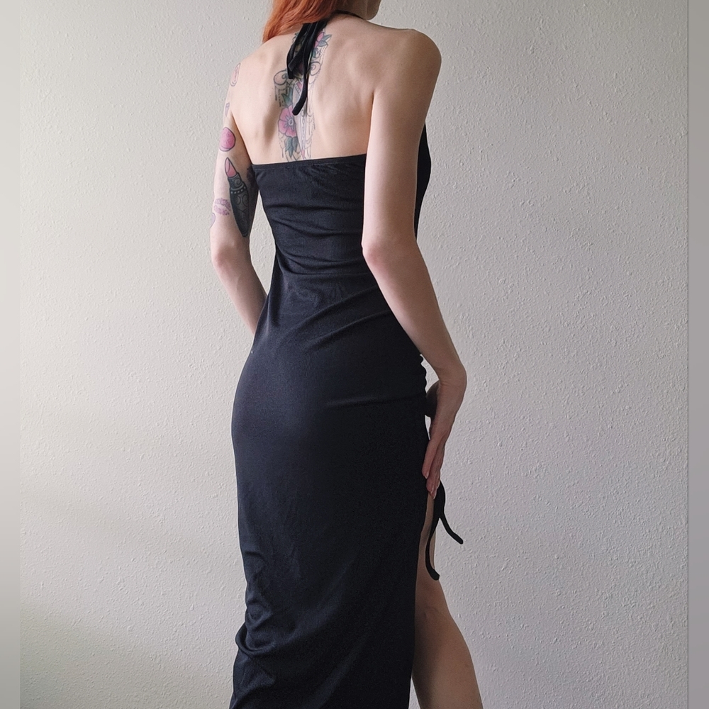 Cider black stretchy bodycon dress, XS/S